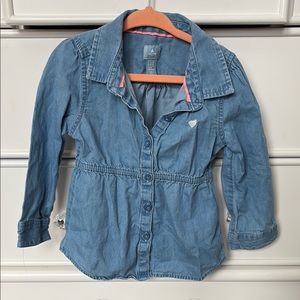 Baby GAP Blue Jean top with Collared Neckline and Relaxed Fit